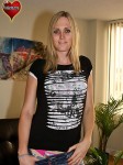 Horny Tgirl Lucia strips and srtokes at home